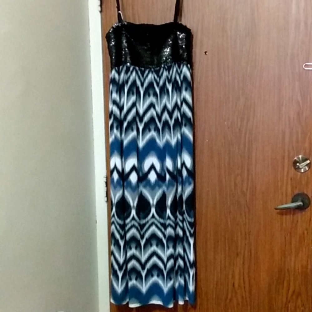 NWT Alfani Sequined Abstract Strapless Dress